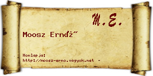 Moosz Ernő névjegykártya