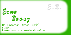 erno moosz business card